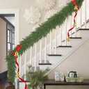 6FT Christmas Garland, Real Touch Cypress Pine Garlands, Green Artificial Cedar Garland Christmas Decorations for Home, Dining Table Mantel Porch Wall Stairs Winter Xmas Decor