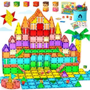 VigorFun Magnetic Tiles Building Toys Set for Kids Ages 3-5 4-8, STEM Construction Kit with 8 Magnetic Blocks, Educational Sensory Magnetic Toys Gifts for Toddler Boys Girls Learning Classroom