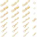 SUPERFINDINGS 28Pcs 7 Sizes 10/15/16/17mm Brass Foldover Clasps Extender Clasp Real 24K Gold Plated Closure End Caps Jewelry Clasps for Bracelet Necklace Jewelry Extender