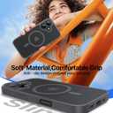 Magnetic for iPhone 16 Case, [Compatible with MagSafe][Military-Grade Drop Protection][Anti-Yellowing] Shockproof Protective Translucent Matte Cover for iPhone 16 Phone Case,Gray