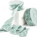 MAYREEL 1 Inch Slate Blue Crushed Velvet Ribbon Frayed Edge Hand Torn Fringe for Bridal Bouquets Invitations Vow Books Gift Baskets Hair Bows 6 Yards