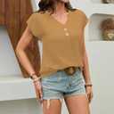 Women's Dressy Casual Shirt Sleeveless V-Neck Button Down Work Tops Business Casual Summer Tops (XL)