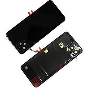 Rear Panel Back Glass Back Cover Housing Cover Replacement Parts with Pre-Installed Tape+ Wireless Charging & Camera Lens for Google Pixel 4 5.7" (Pixel 4 -Black)