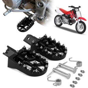 AnXin Foot Pegs Motorcycle Universal CNC Footpeg for CRF XR CR 50-125cc CT200U Mini Bike SSR Apollo RFZ TaoTao Lifan Kayo Coolster Pit Bike - Black