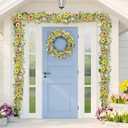 6.5 Ft Spring Summer Flower Vine Garlands Artificial Wildflower Wisteria Lavender Daisy Garland Not Withering Floral Wreath Garland All Year Round Home Decor for Indoor Outdoor Home Wedding Arch