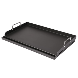 25" x 16" Pre-Seasoned Nonstick Cast Iron Griddle for Gas & Charcoal Grills – Universal Flat Top with Grease Groove, Reinforced Ridges & High Sidewalls, Great for Parties, Camping & Tailgating