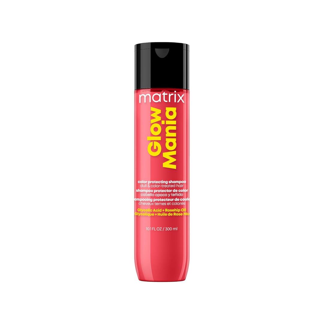 MATRIX Glow Mania Shampoo - Enhances Shine, Preserves and Protects Color Vibrancy, For Dull and Color-Treated Hair, Sulfate-Free, With Glycolic Acid & Rosehip Oil (10.1 Fl Oz)