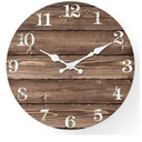 XFM Large Wall Clocks for Cafes 20 Inch Wood Wall Clock Battery Operated Brown Vintage Wall Clock Non Ticking Farmhouse Clock (No Solid Wood, it is with MDF Material)