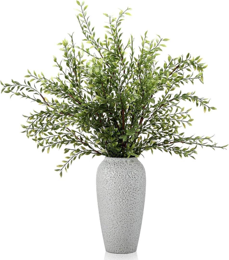 6 Pack 43" Artificial Eucalyptus Branches for Spring Home Decor, Tall Faux Greenery Stems for Vases, Centerpieces, Wedding Arrangements, Table Displays, Farmhouse Modern Floral Decorations