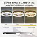 CLAIRDAI Crystal Ceiling Fans with Lights Flush Mount Ceiling Fan with Remotel Control Dimmable LED Low Profile Ceiling Fan 6 Speeds Reversible Blades Timing with Remote Control Gold
