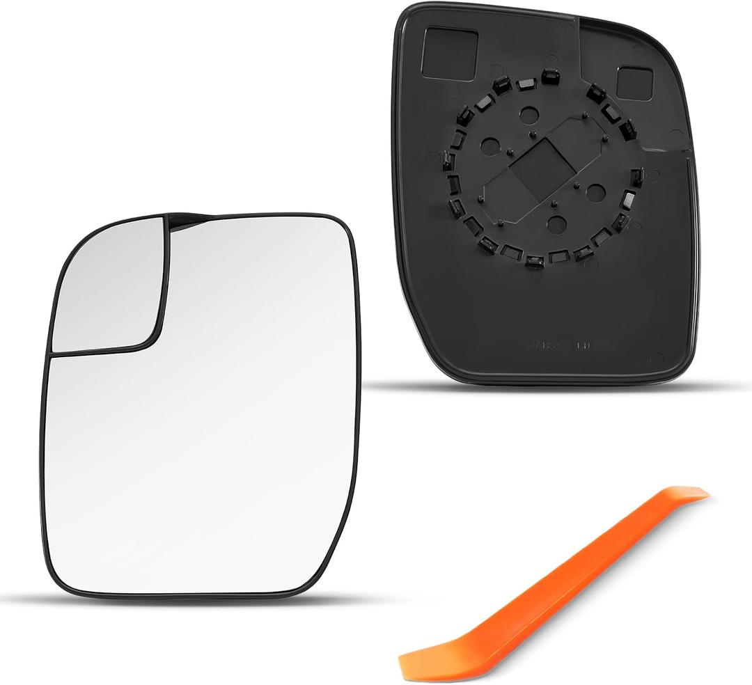 Compatible with Ford E150 E250 E350 Driver Side Mirror, 2010 2011 2012 2013 2014 - Left Side Mirrors Glass Replacement for E-150 E-250 E-350, NON-Heated, Driver Side(LH