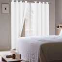 BGment Pure White Blackout Curtains 54 Inch Length for Bedroom 2 Panels Set, Linen Textured Thermal Insulation Soundproof Window Curtain Drapes with Grommet, 52 Inch Wide Each Panel