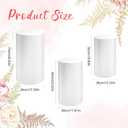 Zonon 3 Pcs White Cylinder Pedestal Stands for Party, Metal Display Stands Pillars for Wedding Bridal Ceremony Baby Shower Birthday Party Decorations, 29.5*14.2''(L), 23.6*13''(M), 21.7*11.8''(S)