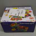 100 PCS Cutting Play Food Toy for Kids Kitchen, Pretend Food Toys for Toddlers, Play Kitchen Toys Accessories with 2 Baskets, Fake Food/Fruit/Vegetable, Birthday Gifts for 3 4 5 Years Old Boys Girls (Blue)