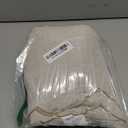 100% French Flax Linen Scalloped Embroidery Rectangle Tablecloths 108Lx60W Inch for Dinners, Parties, Spring, Machine Washable, 8-10 Sets, Linen(Edges-Gold)