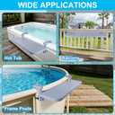 winemana Pool Bar for Above Ground Pool, 38.4 x 12 Inch Adjustable Poolside Table Foldable Swimming Pool Shelf Fits Round Oval Rectangle Frame Pools Outdoor Drink Tables for Deck Patio, Grey