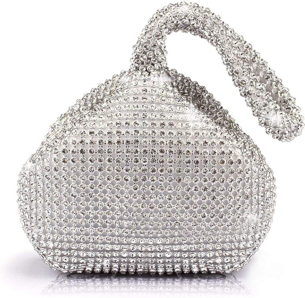 JIAN YA NA Fashion Women Bridesmaid Lady Girl Bride Evening Clutch Bag for Prom Cocktail Party Wedding Engagement (A Small Silver)