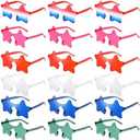 Kabcifea 18 Pairs Star Shaped Rimless Sunglasses Bulk for 4th of July Star Glasses Frameless Colorful Patriotic Sunglasses for Beach,Pool,Outdoors Photo Booth Props,Independence Day,6 Colors