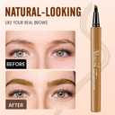 2 x AWROSE Eyebrow Pencil, 2 Pack 3D Microblading 4-Tip Eyebrow Pen, Magic Precise Natural Waterproof Eye Brow Pen with Hair Like Strokes, 4 Fork Tip Multi-Used Eye Brow Pencils for Women, Men