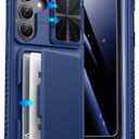 ATATOO for Samsung Galaxy S26+ Plus Case Wallet with Privacy Screen Protector [2 Pack], Built-in Card Holder, Slide Camera Cover, Drop Protection, Rugged Phone Case for Galaxy S26+ Plus 6.7", Blue