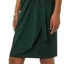 Amazon Essentials Women's Cap Sleeve Boat-Neck Faux Wrap Dress (Dark Green Animal)