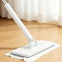 Snap Grip Mini Mop for Disposable Face Towel, Zero-Touch Attach & Remove Minimop, Extendable Lazy Mops for Bathroom, Mirror, Wood Floor, Reusable Snapgrip Mop Works with Tiny Cloth(48")