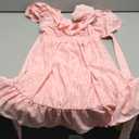 Summer V Neck Tie Back Ruffle Sleeve Hollow Out Casual A-Line Babydoll Swing Flowy Short Mini Dress,XS