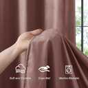 PONY DANCE Dusty Rose Velvet Blackout Curtains 84 Inches Long for Bedroom, Luxury Thermal Insulated Grommet Room Darkening Window Drapes for Living Room, Cortinas de Terciopelo, 2 Panels Set 52Wx84L