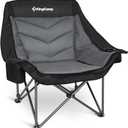 KingCamp Camping Chair, Heavy Duty 500lbs Folding Couch for Adults, Padded Comfortable Sofa Seat with Cooler Bag Cup Holder for Outdoor Sports Fishing Patio Lawn