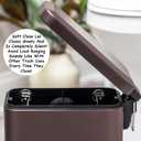 Homie Soft Close, Slim Trash Can 1.6 Gallon with Anti - Bag Slip Liner and Lid, Use as Mini Garbage Basket, Slim Dust Bin, or Decor in Bathroom, Restroom, Kitchen, or Bedroom (Bronze)