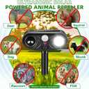 2026 New Animal Repellent Outdoor Squirrel Raccoon Sonic Fortress Pro Deer Repellent Devices with Light for Garden, Motion Activated Cat Deterrent to Scare Rabbit Skunk Fox Dog for Farm Yard (2)