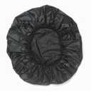Black Shower Cap for Men and for Women Reusable Shower Cap Waterproof Plastic with Elastic Lace Band (Black, Regular size)