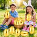 12 PCS 6" Jumbo Golden Plastic Easter Eggs Fillable , Giant Empty Easter Eggs Fillable Bright Gold Metallic Egg for Kids Boys Girls Classroom Prizes Easter Basket Stuffers Party Favors