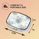 2 x Square Pill Case Small Pill Box with Mirror Pocket 2 Compartment Vitamin Pill Medicine Case Organizer Pill Containers for Traveling