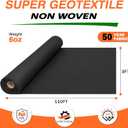 6oz 3FTx110FT Non Woven Geotextile Fabric for French Drains, Landscaping, Underlayment, Weed Control, Construction, Erosion Control