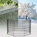 Bestpet 24 Tall Foldable Dog Playpen Crate Fence Pet Kennel Play Pen Exercise Cage 8 Panel Black, 24"