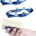 SoapStandle Bar Soap Gripper No Goo or Mess Soap Holder for Bath and Showers 2 Pack, Blue Bathroom Accessories
