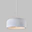 White Wabi Sabi Pendant Light Concrete Cement Look Modern Hanging Lamp Large Industrial Drum Pendant Lighting Fixture Scandinavian Chandeliers for Dining Room - 27"