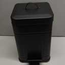 CEROELDA Small Trash Can with Lid-5L/1.3 Gal,Stainless Steel Outdoor Dog Poop Garbage Can-Farmhouse Retro Metal Waste Bin w/Step Pedal for Bathroom Bedroom Office-Soft Close-Black