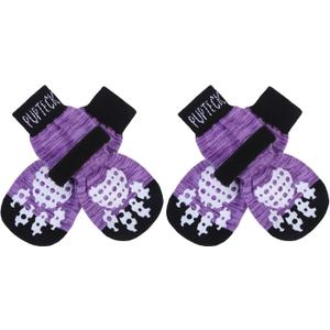 PUPTECK Anti-Slip Dog Socks with Double Sides Grips for Small Medium Large Dogs Hardwood Floors Prevents Licking, Dog Shoes for Hot Pavement Traction Control Paw Protector for Senior Dogs, Purple L PUPTECK Anti-Slip Dog Socks with Double Sides Grips for Small Medium Large Dogs Hardwood Floors Prevents Licking, Dog Shoes for Hot Pavement Traction Control Paw Protector for Senior Dogs, Purple L