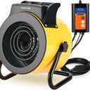 Greenhouse Heater with Digital Thermostat, 1500W/750W Electric Grow Tent Heater, IPX4 Waterproof, Overheat Protection, Fast Heating for Patio, Flower Room, Green House, Ourdoor, Yellow