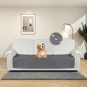 DUJUIKE 100% Waterproof Couch Cover for Dog, Dog Bed Cover Protector, Pet Blanket, Sofa Furniture Protector for Kids & Pets, Non-Slip Bottom, Couch Covers for 3 Seater(Grey, 76 x 180cm)