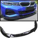 MUCO 3pcs Front Bumper Lip Spoiler Kit Compatible with BMW G20 330 3 Series M Sport 2018 2019 2020 2021 2022 2023 Gloss Black M-Performance Front Bumper Lip Spoiler Lip Lower Bumper Body