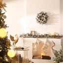 Valery Madelyn 9 Ft Pre-Lit Christmas Garland with Lights for Mantle, Lighted Outdoor Xmas Garland with Silvery White Ball Norfolk Pine for Home Stairs Fireplace Table Centerpiece Indoor Holiday Decor