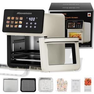 10L Large Xl Pro Air Fryer Oven With Grill Combo For Kitchen Countertop Use,12 in 1 Smart Convection Ovens,AirFryer With Glass View Window,Nonstick Basket,Fryer Liners,Removable Door-White