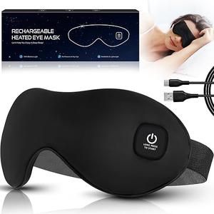 Heated Eye Mask, Mutilplx Cordless Heated Eye Masks for Dry Eyes, Washable Warm Eye Compress Eye Heating Pad for Eye Relief Stye Treatment Improved Sleep Travel (Black)