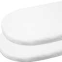 Gllquen Baby Bassinet Sheets 2 Pack, 100% Organic Cotton Bassinet Fitted Sheets for Girls Boys, Soft & Breathable Unisex Baby Mattress Sheet for Standard Bassinets 33"x17"(White)