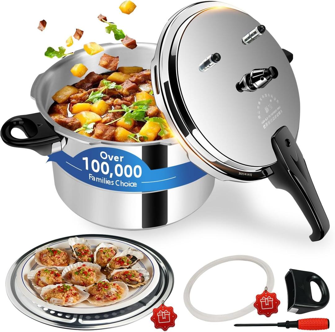 Pressure Cooker 8 qt+ Aluminum, ollas de presin para cocinar pressure cooker 8 qt All Stovetops Induction Compatible Thickened with Spring