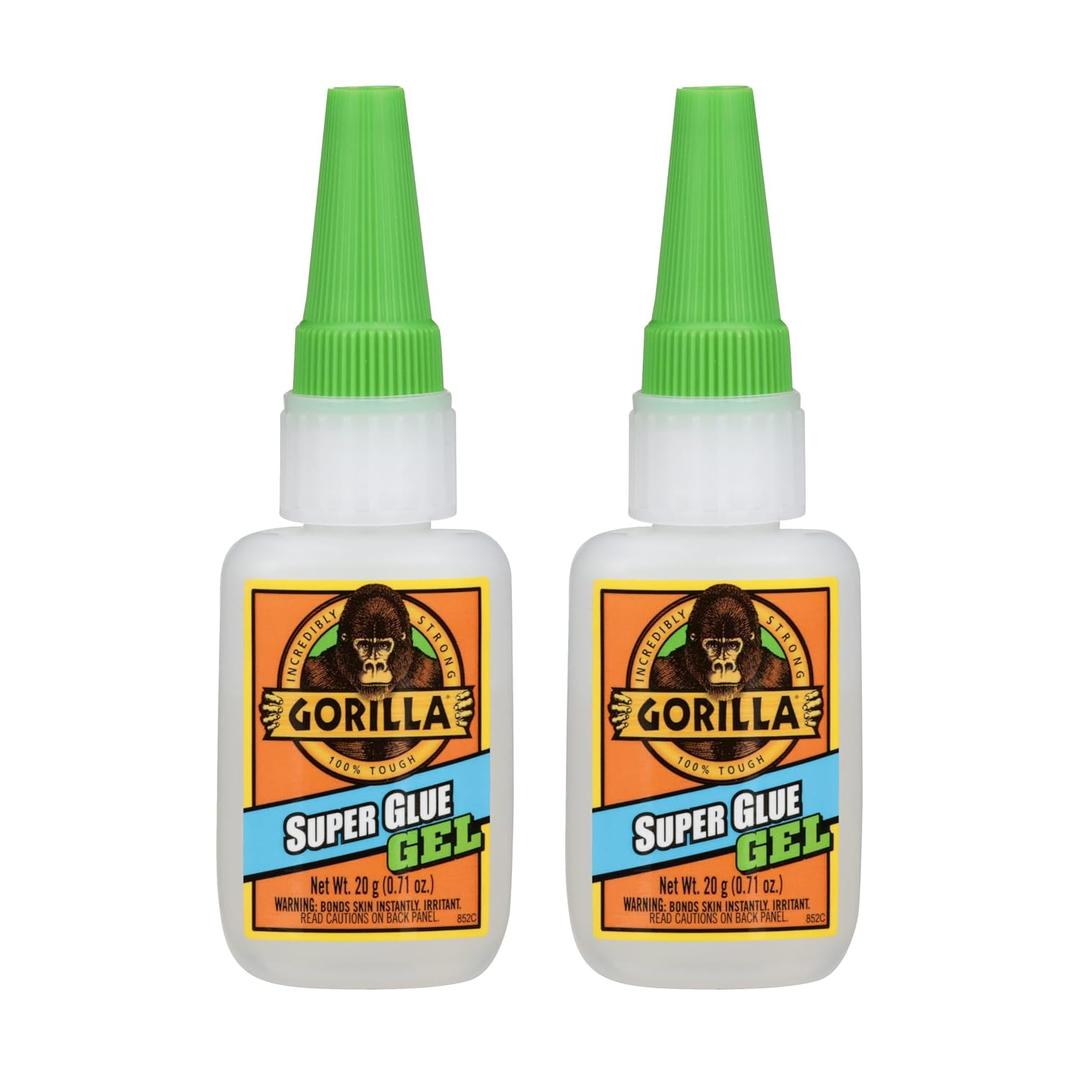 Gorilla Super Glue Gel, Clear Glue, 20 Gram (Pack of 2) - All Purpose and Fast Setting for Projects and Repairs