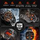 Smart Watches for Men, Military Smart Watch with 100 Days Battery/Flashlight/Heart Rate/Sleep/SpO2 Monitor/Call/110+ Sports Mode, 5 ATM Rugged Men's Fitness Tracker Watch for Android iPhone Compatible